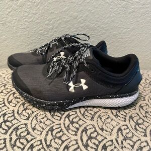 Under Armour Black and White Running Shoes
